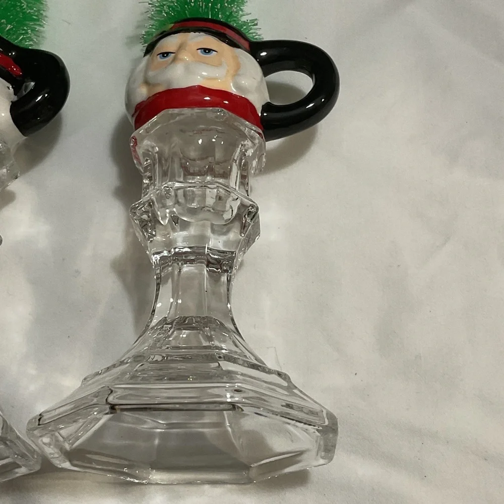 Festive Snowman and Santa Candle Holders
